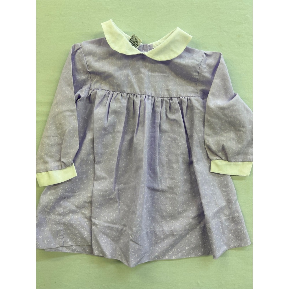 Fantasy Valley Vintage Purple Floral Baby Girl Dress 18M Peter Pan Collar
